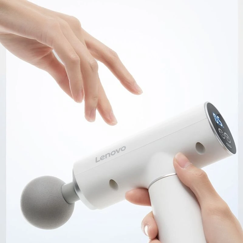 (image for) Lenovo Portable Lightweight N2 Fascia Gun 3200 RPM Massage Device with 6 Attachments and 5 Adjustable Speeds, 1800mAh Battery for Muscle Relaxation